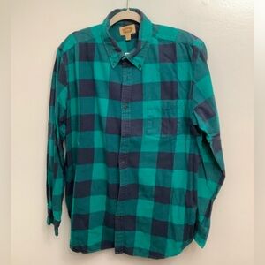 The Foundry Supply Co. Teal and Navy Plaid Shirt